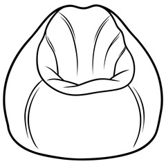 Minimalist line art of a bean bag chair