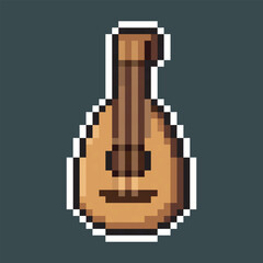 Fototapeta premium yellow saxophone instrument in pixel art style