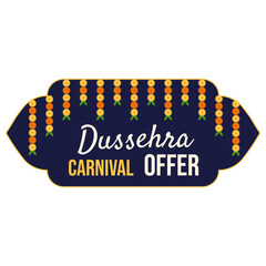 Dussehra karnival Offer concept isolated transparent background. Vector marigold floral Frame with Sale business text. Marigold Frame template design perfect Sale discount theme