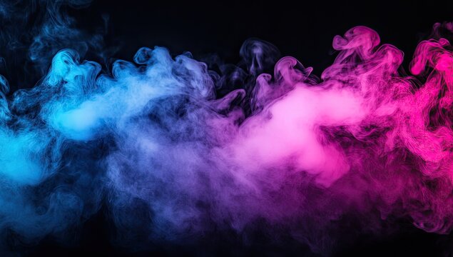 Colorful smoke swirls on black (1) - Powered by Adobe