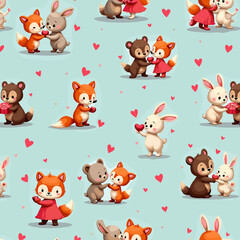 Cute Couple valentine's day ,valentine's day pattern, Love seamless pattern