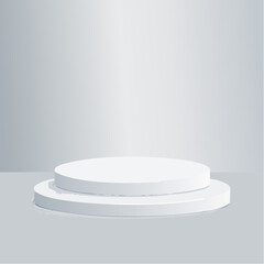 Empty podium on light grey background