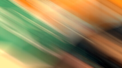 Dynamic motion blur background with abstract green and orange streaks for marketing campaigns and website banners