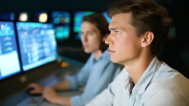 State-of-the-art control room overseeing hydropower energy storage systems, representing pumped storage flexibility, reservoir management, grid stability and low‑carbon generation.