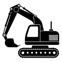 excavatior outline vector clean black silhouette design white background