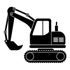 excavatior outline vector clean black silhouette design white background