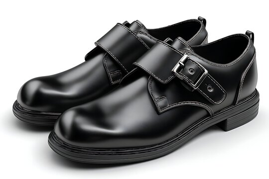 Elegant black leather monk strap shoes showcase refined style and sophisticated detailing, perfect for professional or formal occasions