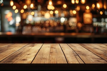 Wooden bar top, blurred bar background (1)
