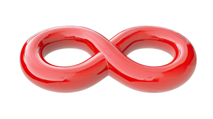 Red decorative ribbon isolated on white background