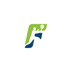 Letter F logo with a male padel player silhouette. It's great for team logos, clubs, apparel, etc.