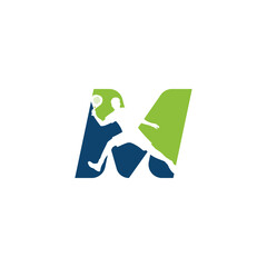 Letter M logo with a male padel player silhouette. It's great for team logos, clubs, apparel, etc.