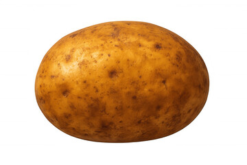 Rough-skinned whole potato sitting isolated against transparent backdrop, showcasing earthy surface details and potential culinary versatility