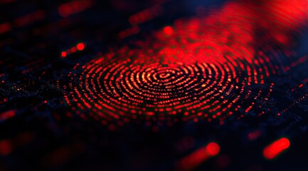 Abstract fingerprint, red, dark