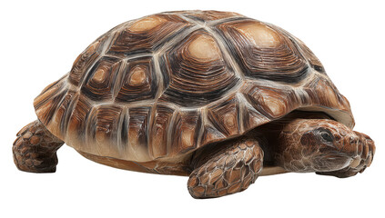 Obraz premium Detailed side view of a tortoise. Shell, skin, and head visible