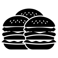 Burgers vector clean black silhouette design white background