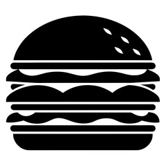 Burgers vector clean black silhouette design white background