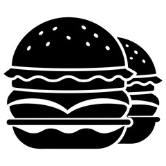 Burgers vector clean black silhouette design white background