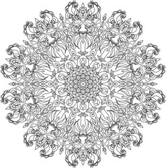 round lace pattern on white mandala design