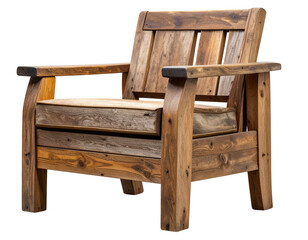 Vintage Garden Chair in Natural Wood Transparent Background