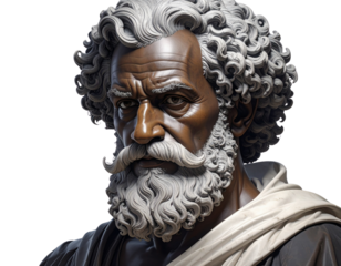 Thoughtful Elderly Male Bust Isolated PNG