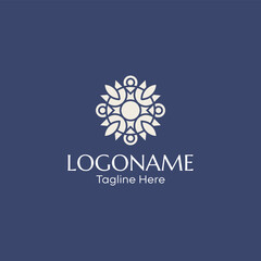 Elegant Mandala Flower Logo Design Template