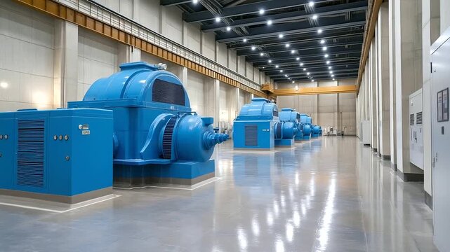Cutting-edge pumped storage facility featuring innovative reversible turbine technology, showcasing dam safety, water flow optimization, turbine efficiency and ecosystem stewardship.