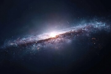 Fototapeta premium Majestic Spiral Galaxy: Celestial Swirl of Stars and Cosmic Dust