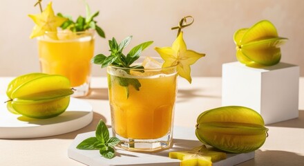 Fototapeta premium Refreshing star fruit cocktails