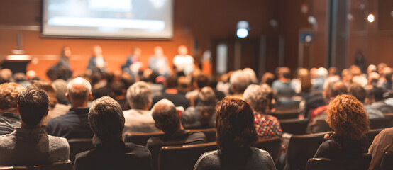 Speakers Giving a Talk at Business Meeting. Audiencein the conference hall. Buiness and Entrepreneurshipconcept.