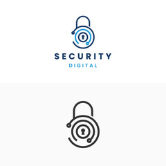 Stylized digital padlock logo symbolizing cybersecurity and data protection in modern technology.
