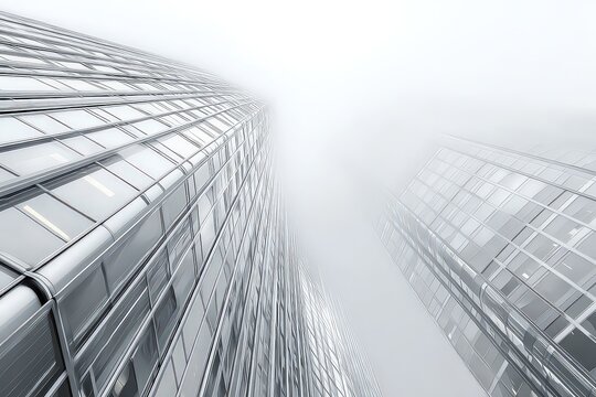 Foggy City Skyline Perspective