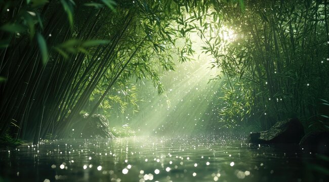 Lush bamboo forest after rain (1)