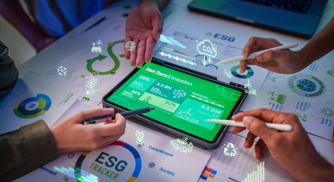 Net zero emission sustainability business brainstorming carbon climate ecology energy environment