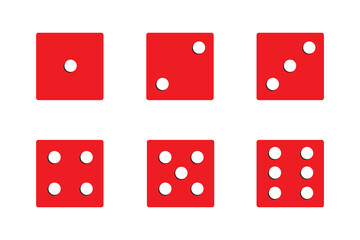 Game dice.Gaming dice icons.. Dice from one to six. Dices Vector illustration. Monochrome dices