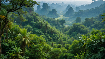 tropical rainforest at mon jong national park ,chaing mai,Thailand