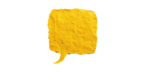 Naklejka premium Yellow Speech Bubble. Communication And Expression Concept Isolated On Transparent Background