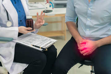 A prostate exam by a doctor to assess a man's health problems, such as an enlarged prostate,...