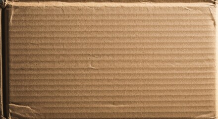 Close Up of Brown Corrugated Cardboard Box with Textured Surface