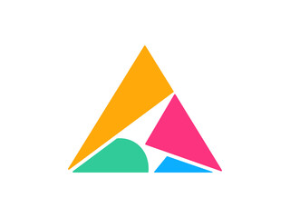 Fototapeta premium colorful abstract A letter logo design – creative A logo 