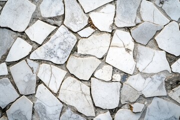 Obraz premium White, broken stone pavement