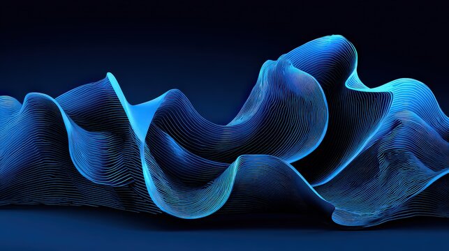 Abstract Glowing Blue Pixel Art Design