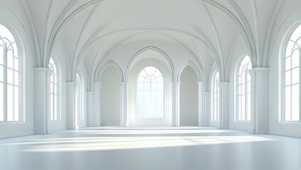 Fototapeta premium Grand, white cathedral interior