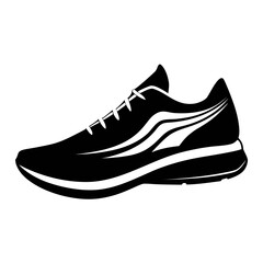 Running Shoes vector clean black silhouette design white background