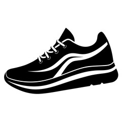 Running Shoes vector clean black silhouette design white background