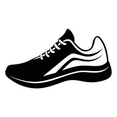 Running Shoes vector clean black silhouette design white background