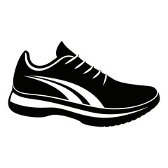 Running Shoes vector clean black silhouette design white background