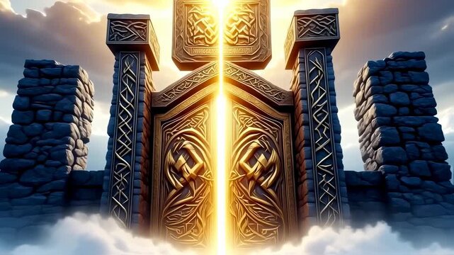 Golden Gate To Heaven With Celtic Knots Design