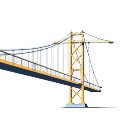 Suspension Bridge Over River Landscape
