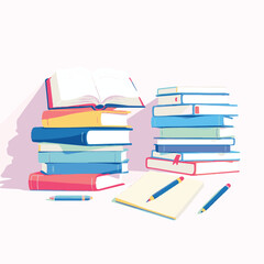 Stack of Books for Education Study