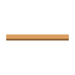 Minimalist Flat Wooden Shelf Isolated on White Background Illustration